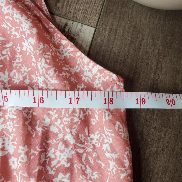 SHEIN Privé Allover Floral Print Tie Back Ruffle Hem Blouse Size Small - Picture 9 of 15